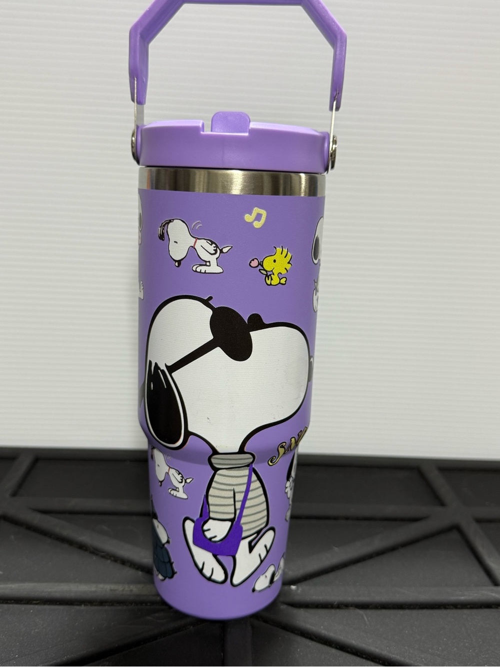 Peanuts Snoopy Purple Stainless Steel Water Bottle